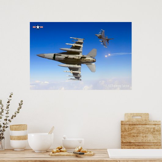 POSTER FALCON DE COMBAT F-16C (Cuisine)