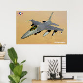 POSTER FALCON DE COMBAT F-16C (Bureau à domicile)