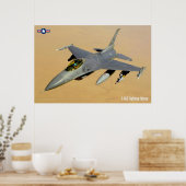 POSTER FALCON DE COMBAT F-16C (Cuisine)