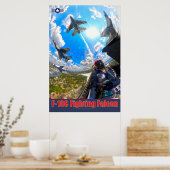 POSTER FALCON DE COMBAT F-16C (Cuisine)