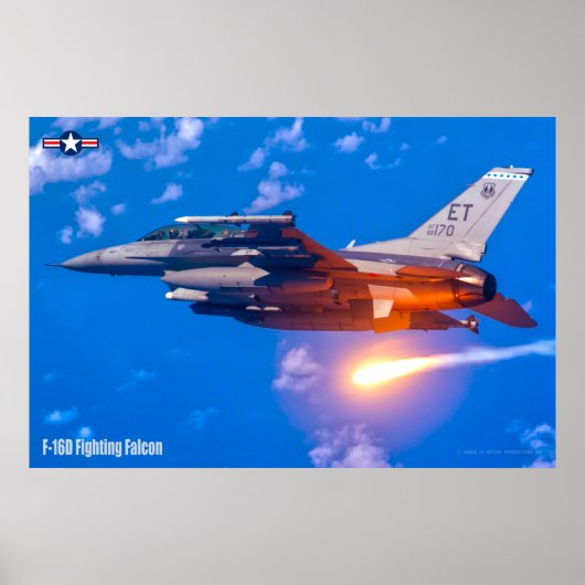 POSTER FALCON DE COMBAT F-16D (Devant)