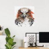 Poster Falcon Portrait Animal Peinture Faune En Plein Air (Bureau à domicile)
