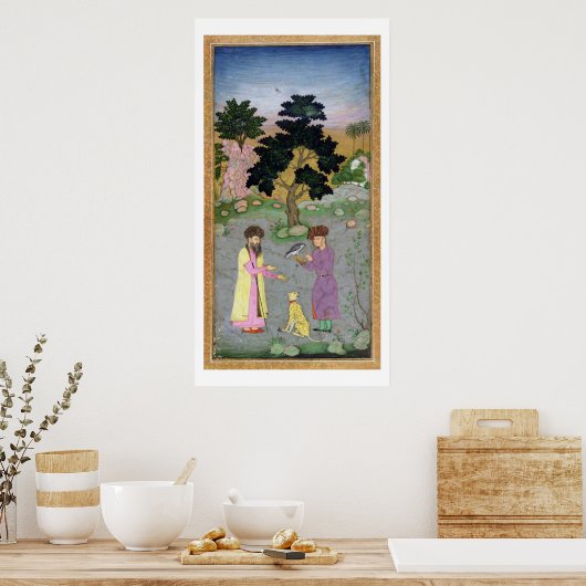 Poster Falconer avec compagnon et guépard, de (Cuisine)