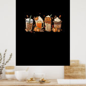 Poster Fall Autumn Coffee Thanksgiving Pumpkin Halloween (Cuisine)