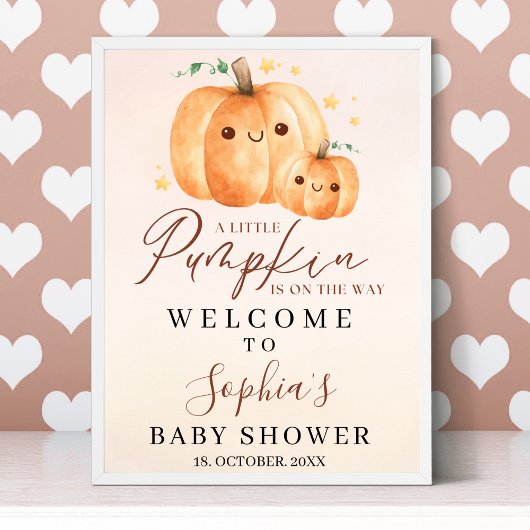 Poster Fall Baby Shower – A Little Pumpkin Is on the way