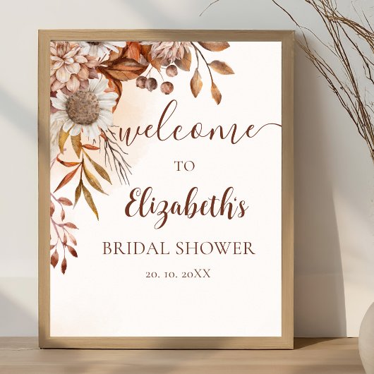 Poster Fall Birdal Shower Boho Style