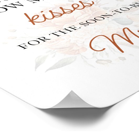 Poster Fall Boho Devine Combien De Baisers Fête des marié (Coin)