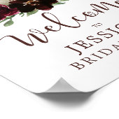 Poster Fall Burgundy Pumpkin Shower Welcome Sign (Coin)