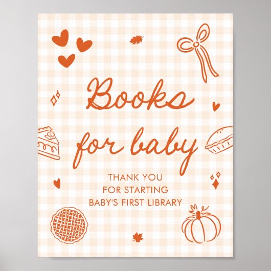 Poster Fall Cutie Pie Baby shower Livres pour Baby Game (Devant)