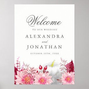 Poster Fall Dahlia et Mariage Citrouille