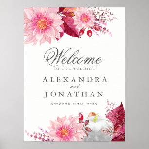 Poster Fall Dahlia et Mariage Citrouille