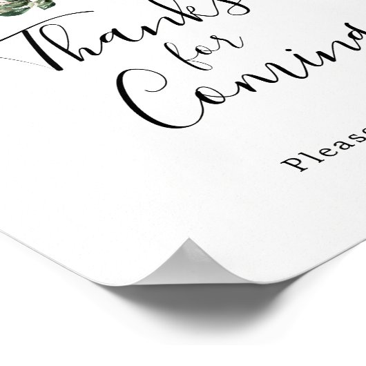 Poster Fall Greenery Citrouille blanc Merci pour le panne (Coin)