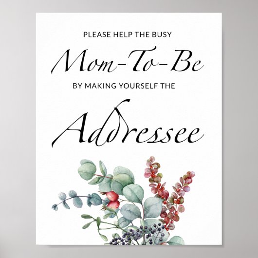 Poster Fall Help the Busy Mom-to-Be Address an Envelope (Devant)