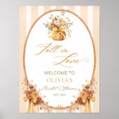 Poster Fall in Love Pumpkin Bridal Shower Welcome (Devant)