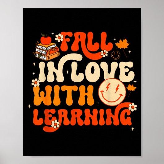 Poster Fall In Love With Learning Autum Thanksgiving Teac (Devant)