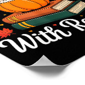 Poster Fall In Love With Reading Autumn Pumpkin Mug Book  (Coin)