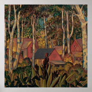 Poster Fall in the Evening Glow, Fauve Landscape