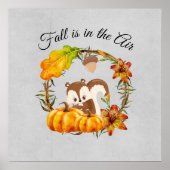 Poster Fall is in the Air Typography with Squirrel (Devant)