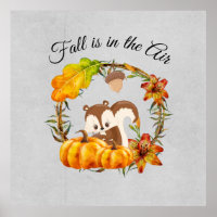 Fall is in the Air Typography with Squirrel