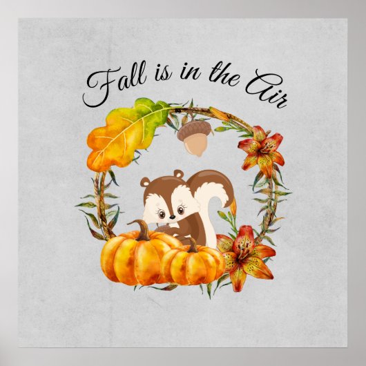 Poster Fall is in the Air Typography with Squirrel (Devant)