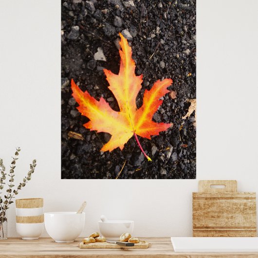 Poster Fall Leaf Bright version de l'image. Restiq. (Cuisine)