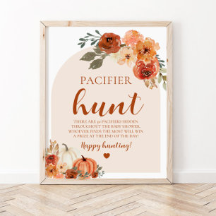 Poster Fall Little Citrouille Pacifier chasse Baby shower