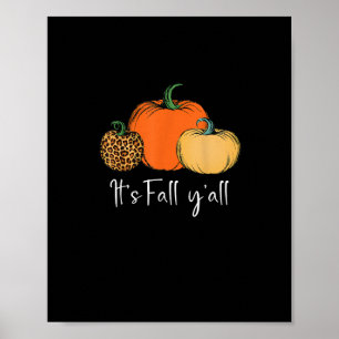 Poster Fall mignon Halloween Citrouille Thanksgiving C'es