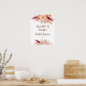 Poster Fall Pampas Grass Boho Bridal Shower Welcome (Cuisine)
