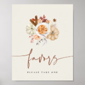 Poster Fall Pumpkin Spice Baby Shower Favors Sign (Devant)