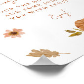 Poster Fall Pumpkin Wildflower Mimosa Bar Sign (Coin)