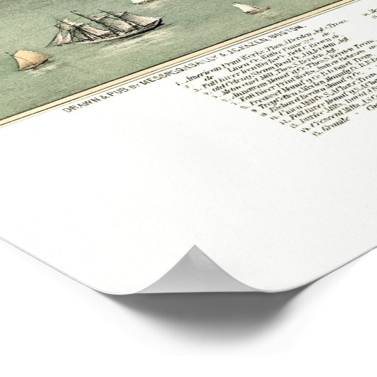 Poster Fall River, MA Carte panoramique - 1877 (Coin)