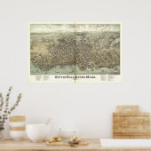 Poster Fall River Massachusetts 1877 Antique Panorama (Cuisine)