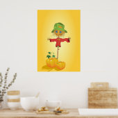 Poster Fall Scarecrow and Pumpkins Autumn Harvest (Cuisine)