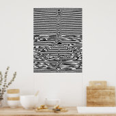 Poster Falling Water Droplets in Ocean OP Art (Cuisine)