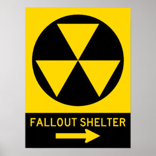 Poster Fallout Shelter Guide Highway Sign