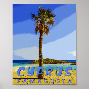 Poster famagusta chypre - plages de chypre