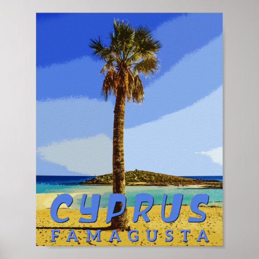 Poster famagusta chypre - plages de chypre (Devant)