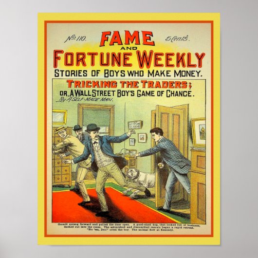 Poster Fame and Fortune Weekly 1907 Dime Novel (Devant)