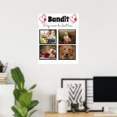 Poster Famille 4 photo collage de chien customisé (Bureau à domicile)