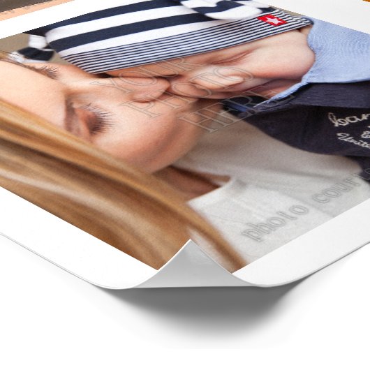 Poster Famille 8 Photo Collage Modèle Plus Ajouter le nom (Coin)