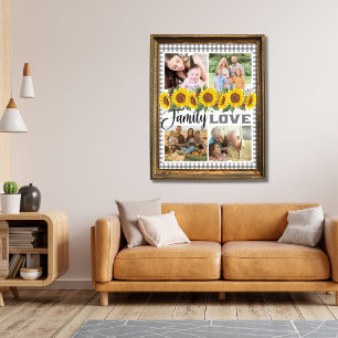 Poster Famille Amour En vichy Collage Famille Customisée