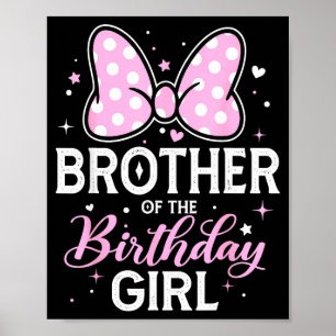 Poster Famille assortie frère de l'anniversaire ruban ros