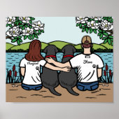 Poster Famille Black Labrador personnalisée Brown long (Devant)