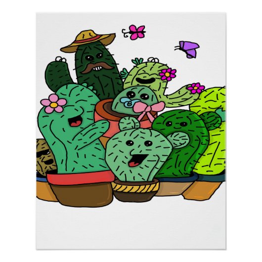 Poster famille cactus (Devant)