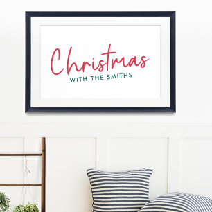 Poster Famille Christmas   Minimaliste Family Nom