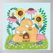 Poster Famille d'abeilles à miel (Devant)