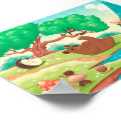 Poster Famille d'animaux dans le bois. (Coin)