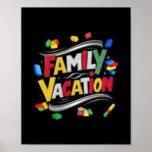 Poster Famille de briques de construction Vacances Corres