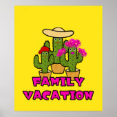 Poster Famille de cactus verts mignons (Devant)