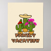 Poster Famille de cactus verts mignons (Devant)